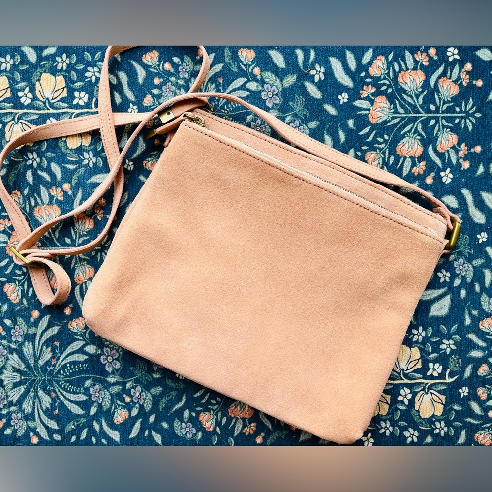 Margot Suede Pink Crossbody Bag